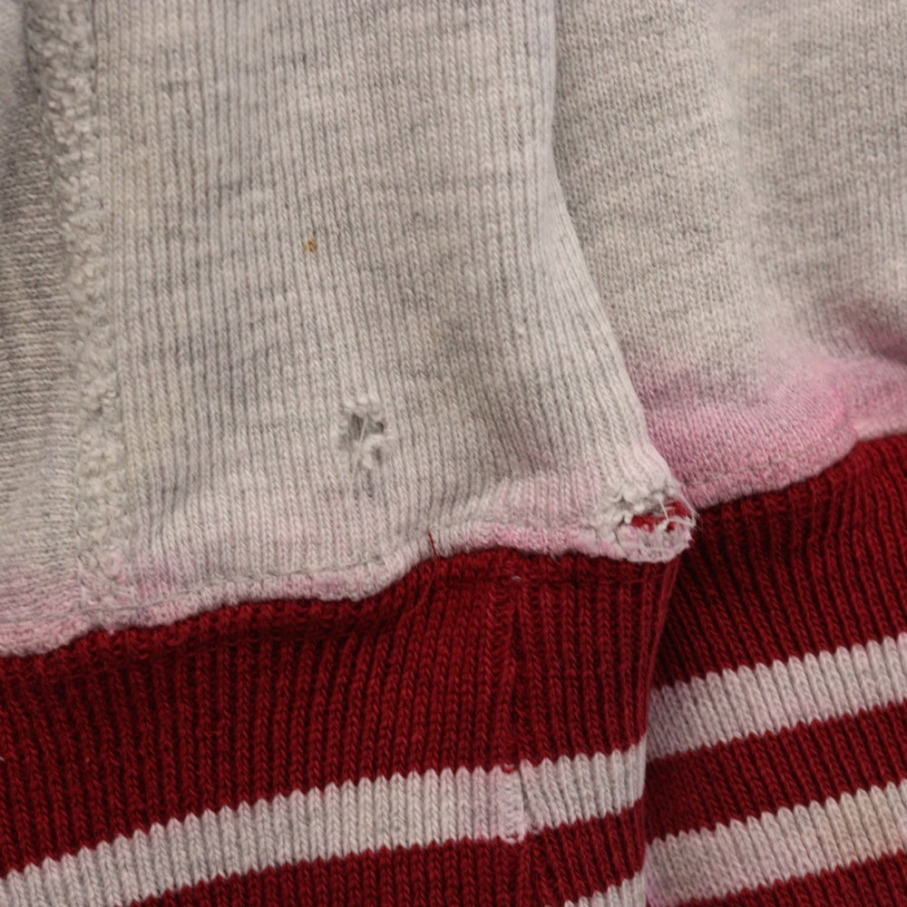 CHAMPION(チャンピオン) 90s VINTAGE REVERSE WEAVE ヴィンテージ リバースウィーブ 刺繍タグ リブライン クルーネックスウェットトレーナー グレー/レッド