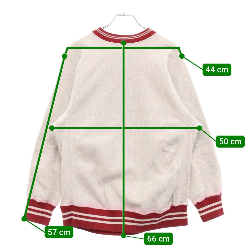 CHAMPION(チャンピオン) 90s VINTAGE REVERSE WEAVE ヴィンテージ リバースウィーブ 刺繍タグ リブライン クルーネックスウェットトレーナー グレー/レッド