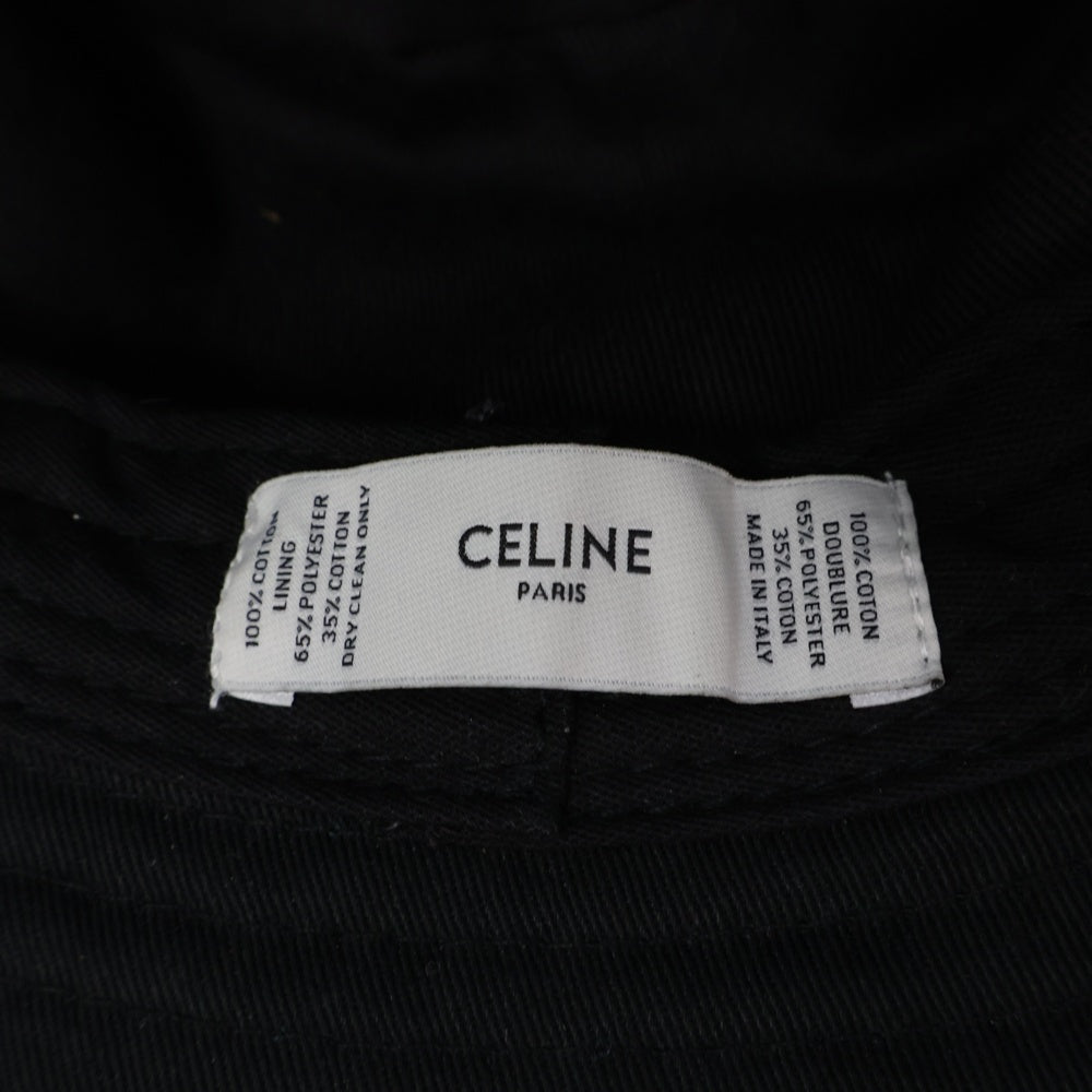 CELINE(セリーヌ) ロゴプリント バケットハット 帽子 ブラック