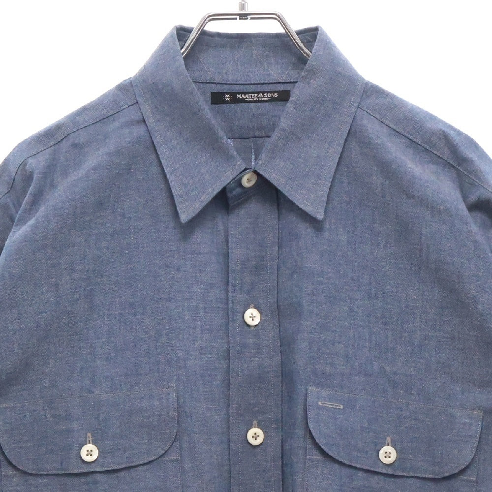MAATEE&SONS(マーティーアンドサンズ) WORK SHIRTS 長袖コットンワークシャツ ブルー MT3103-0604A