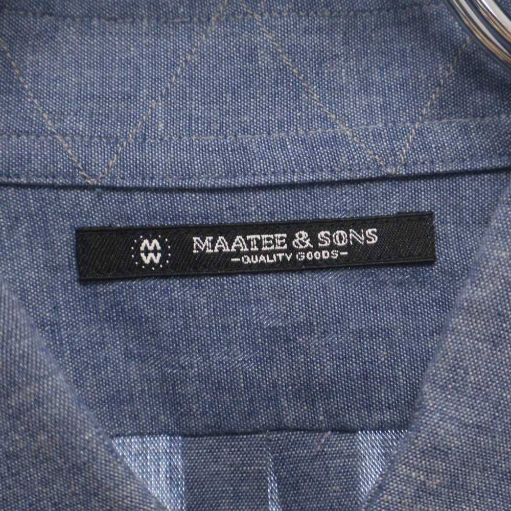 MAATEE&SONS(マーティーアンドサンズ) WORK SHIRTS 長袖コットンワークシャツ ブルー MT3103-0604A