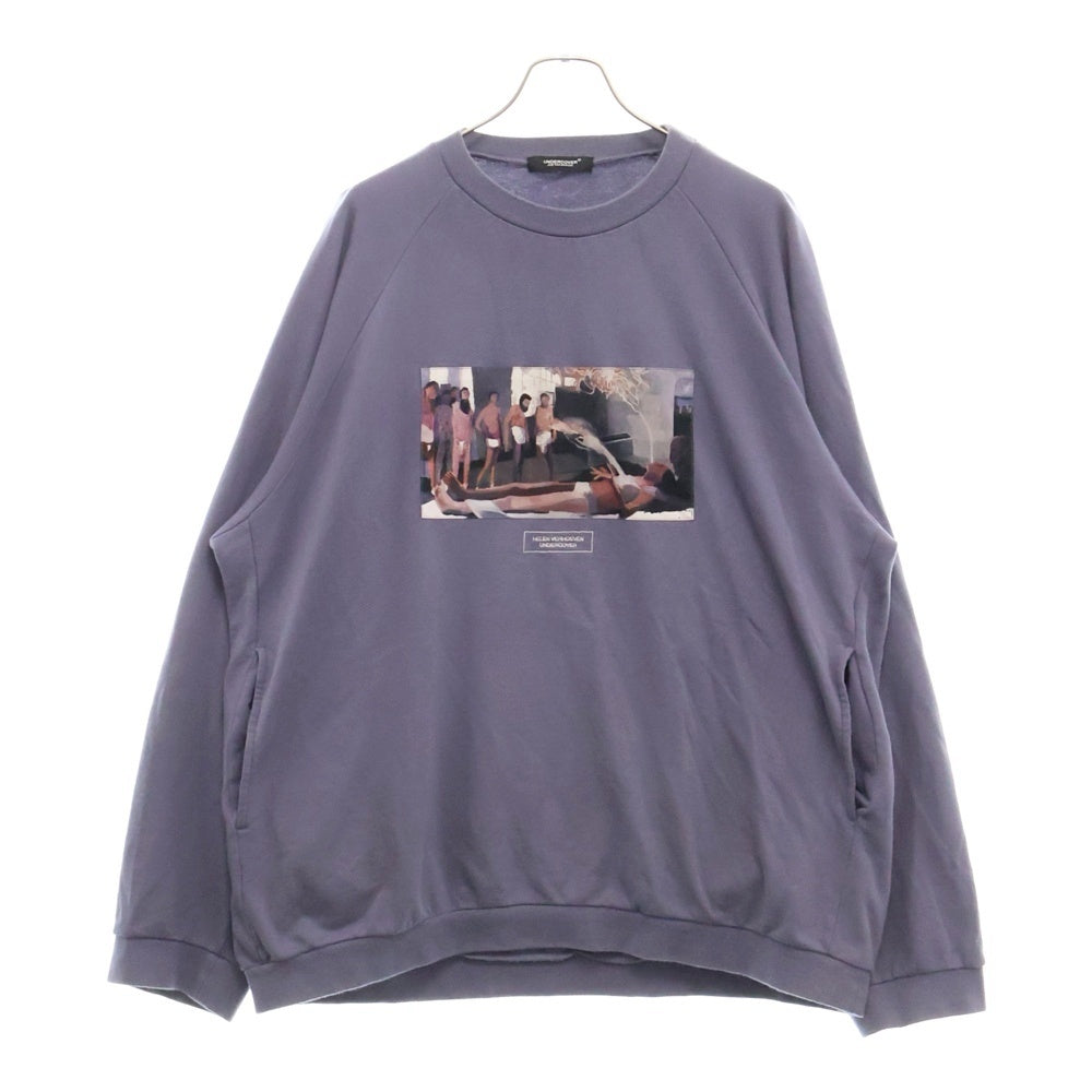 UNDERCOVER(アンダーカバー) 24SS Helen Verhoeven ヘレンバーホーベン グラフィックプリント サイドポケット スウェット トレーナー ネイビー UC1D4808-2