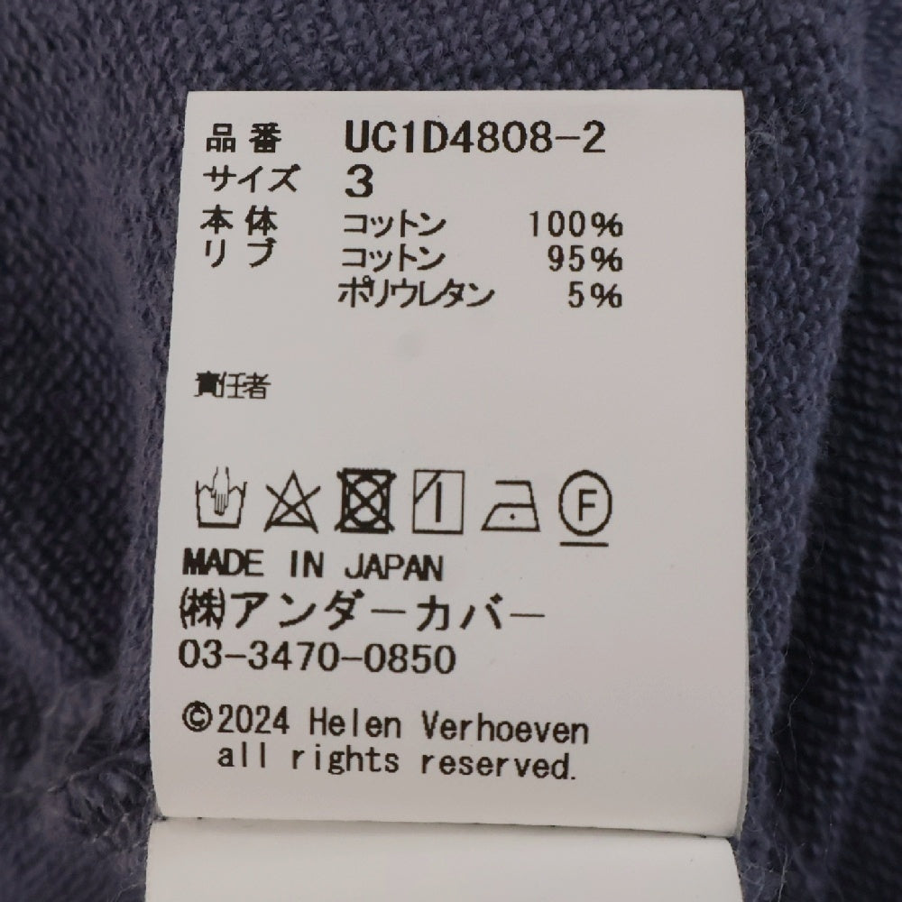 UNDERCOVER(アンダーカバー) 24SS Helen Verhoeven ヘレンバーホーベン グラフィックプリント サイドポケット スウェット トレーナー ネイビー UC1D4808-2