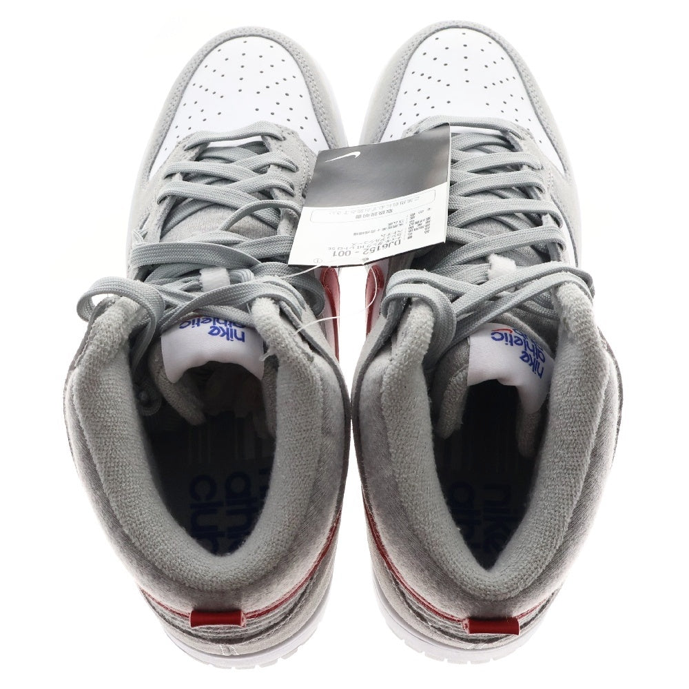 NIKE(ナイキ) DUNK HIGH Athletic Club ダンク アスレチッククラブ ハイカットスニーカー グレー/レッド US8.5/26.5cm DJ6152-001