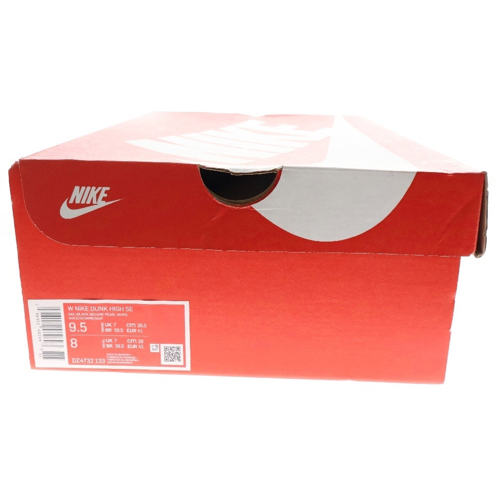 NIKE(ナイキ) WMNS DUNK HIGH Black and Sail ウィメンズ ダンク ハイカットスニーカー ブラック/ホワイト US9.5/26.5cm DZ4732-133