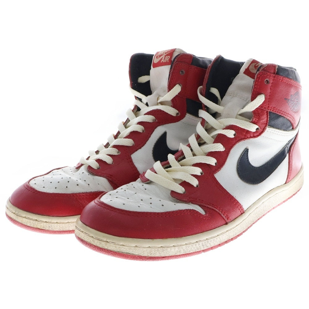 NIKE(ナイキ) 【観賞用 1985年製】 AIR JORDAN 1 HIGH OG CHICAGO エアジョーダン 1 シカゴ オリジナル ハイカットスニーカー ホワイト/レッド US10.5/28.5cm 850305TY1
