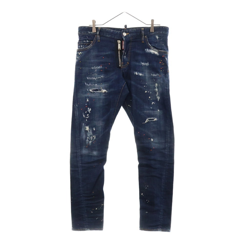 DSQUARED2(ディースクエアード) SEXY TWIST JEAN ペイント スキニーフィット デニム パンツ ジーンズ インディゴ S71LB0503