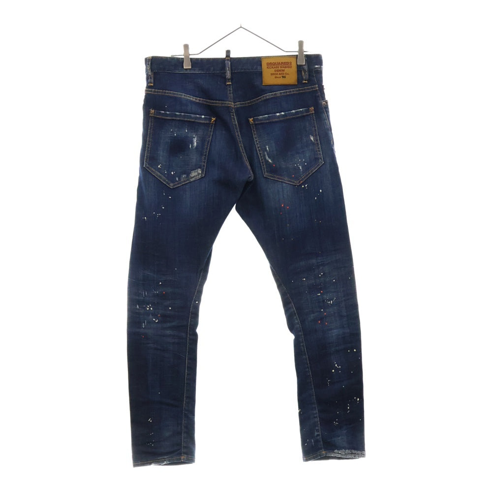 DSQUARED2(ディースクエアード) SEXY TWIST JEAN ペイント スキニーフィット デニム パンツ ジーンズ インディゴ S71LB0503