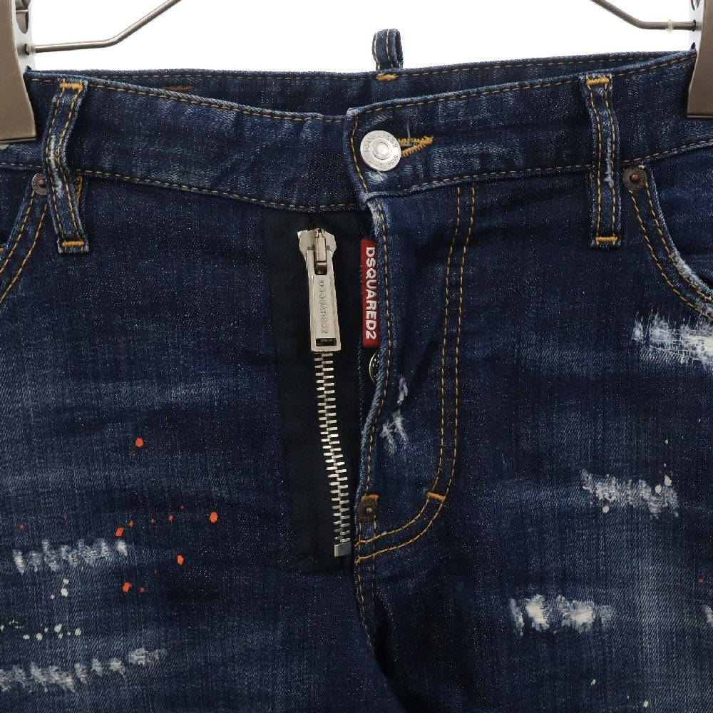 DSQUARED2(ディースクエアード) SEXY TWIST JEAN ペイント スキニーフィット デニム パンツ ジーンズ インディゴ S71LB0503