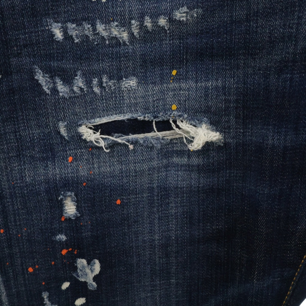 DSQUARED2(ディースクエアード) SEXY TWIST JEAN ペイント スキニーフィット デニム パンツ ジーンズ インディゴ S71LB0503