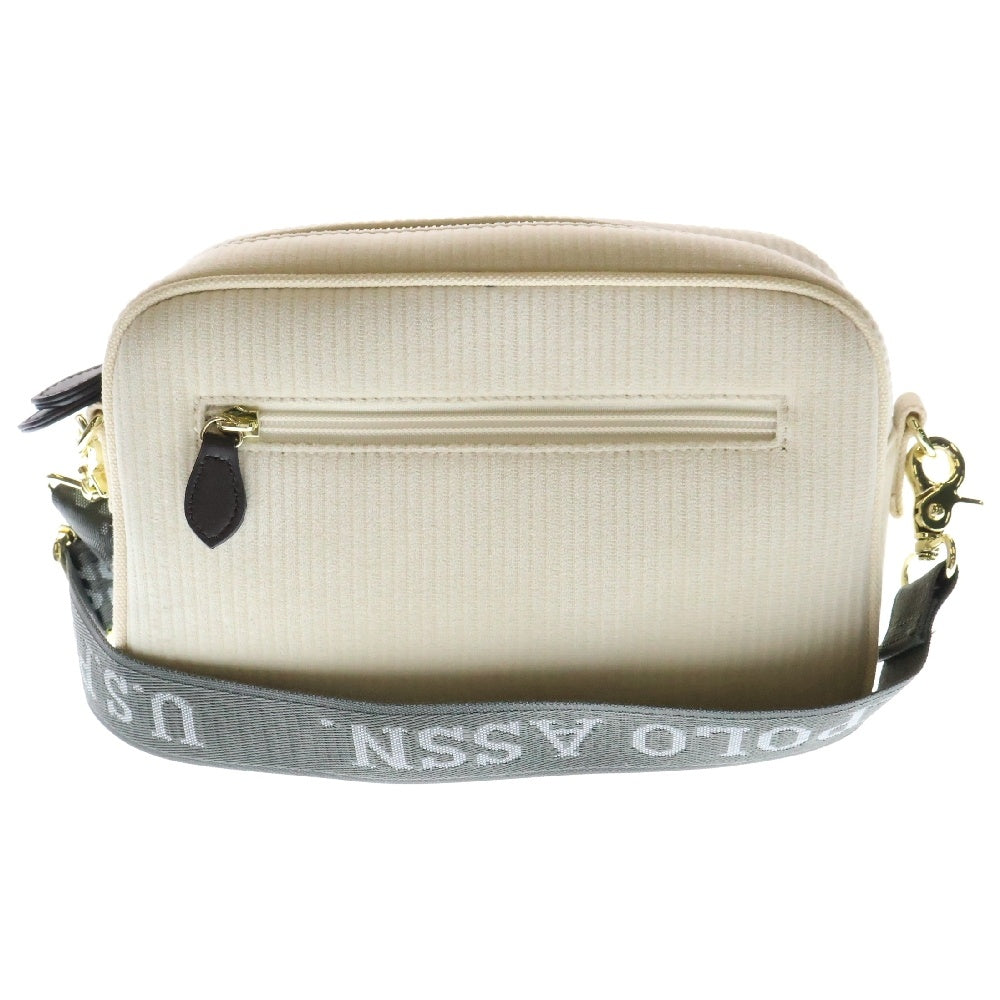 U.S. POLO ASSN.(ユーエスポロアッスン) コーデュロイスクエアショルダーバッグ ホワイト