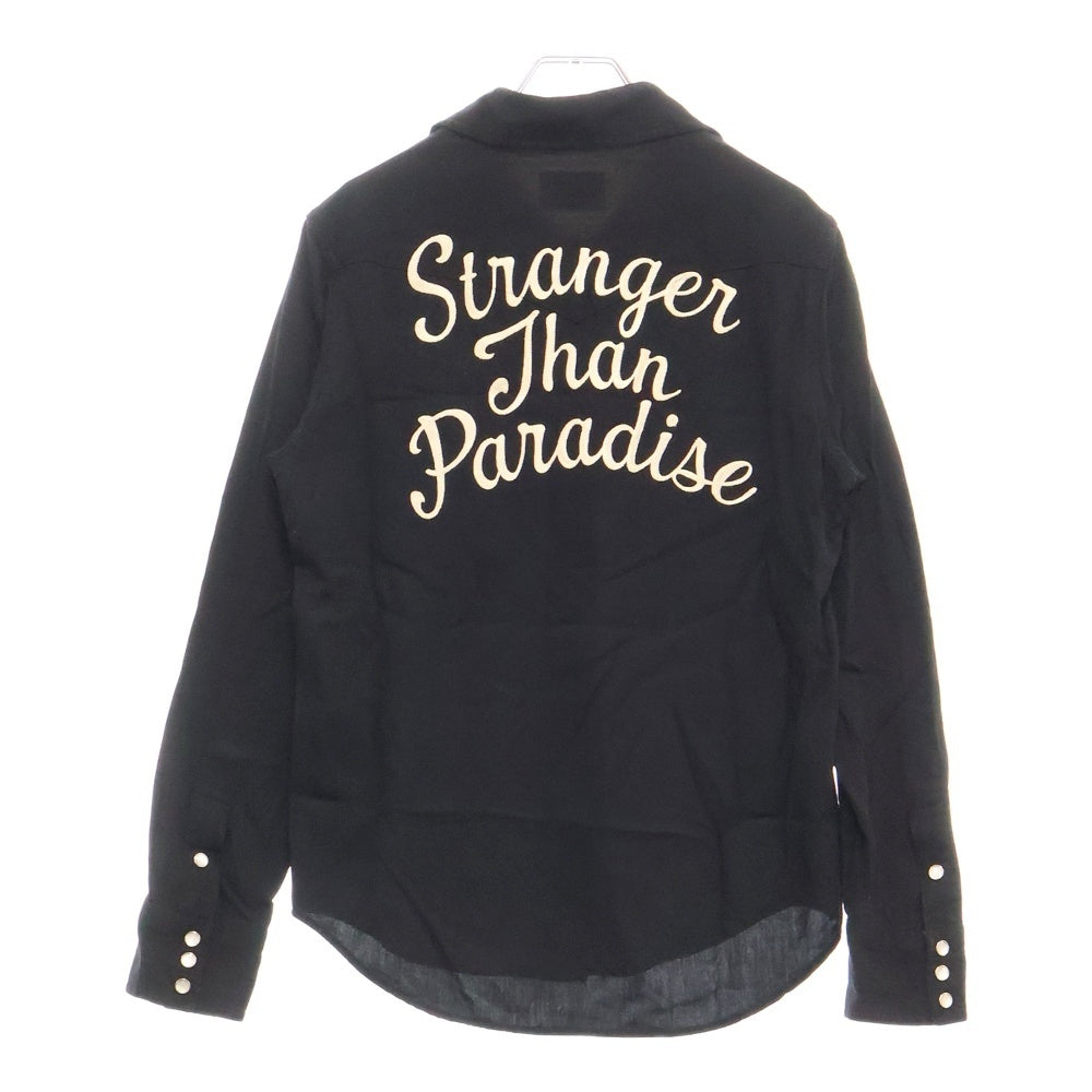 WACKO MARIA(ワコマリア) STRONGER THAN PARADISE バックチェーンステッチ刺繍 レーヨン長袖シャツ ブラック 10AW-SHI-05