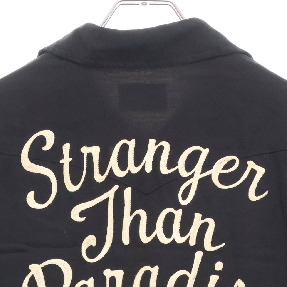 WACKO MARIA(ワコマリア) STRONGER THAN PARADISE バックチェーンステッチ刺繍 レーヨン長袖シャツ ブラック 10AW-SHI-05