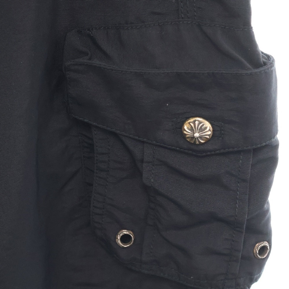CHROME HEARTS(クロムハーツ) ホースシュープリント クロスボールボタン ナイロン カーゴハーフパンツ ショーツ ブラック