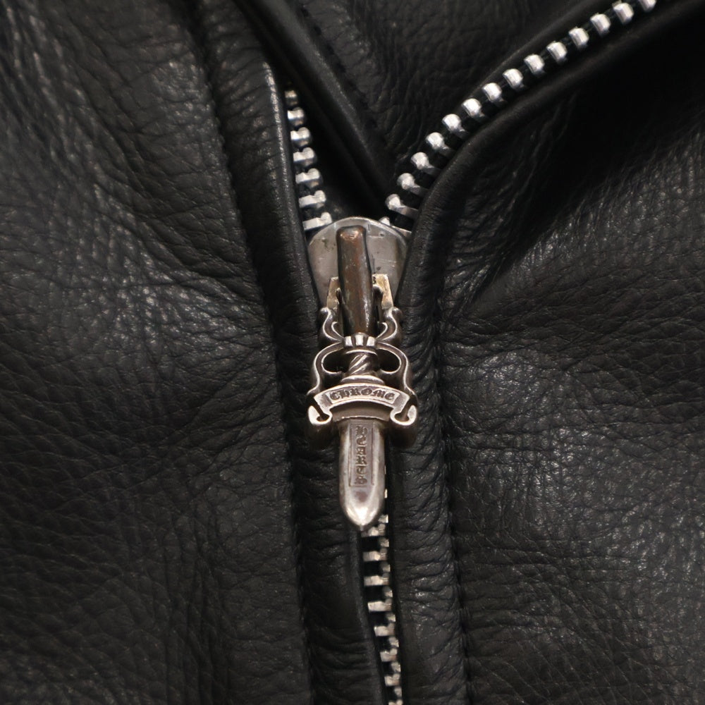 CHROME HEARTS(クロムハーツ) BASIC MOTO ベーシックモト ダガージップ ダブルライダース レザージャケット ブラック
