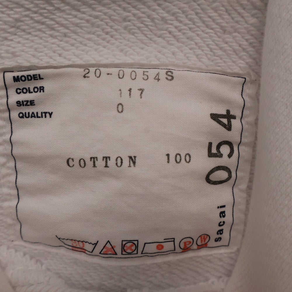 Sacai(サカイ) THE BIG LEBOWSKI HOODIE ビッグリボウスキ ロゴプリント プルオーバーパーカー フーディー ホワイト 20-0054S