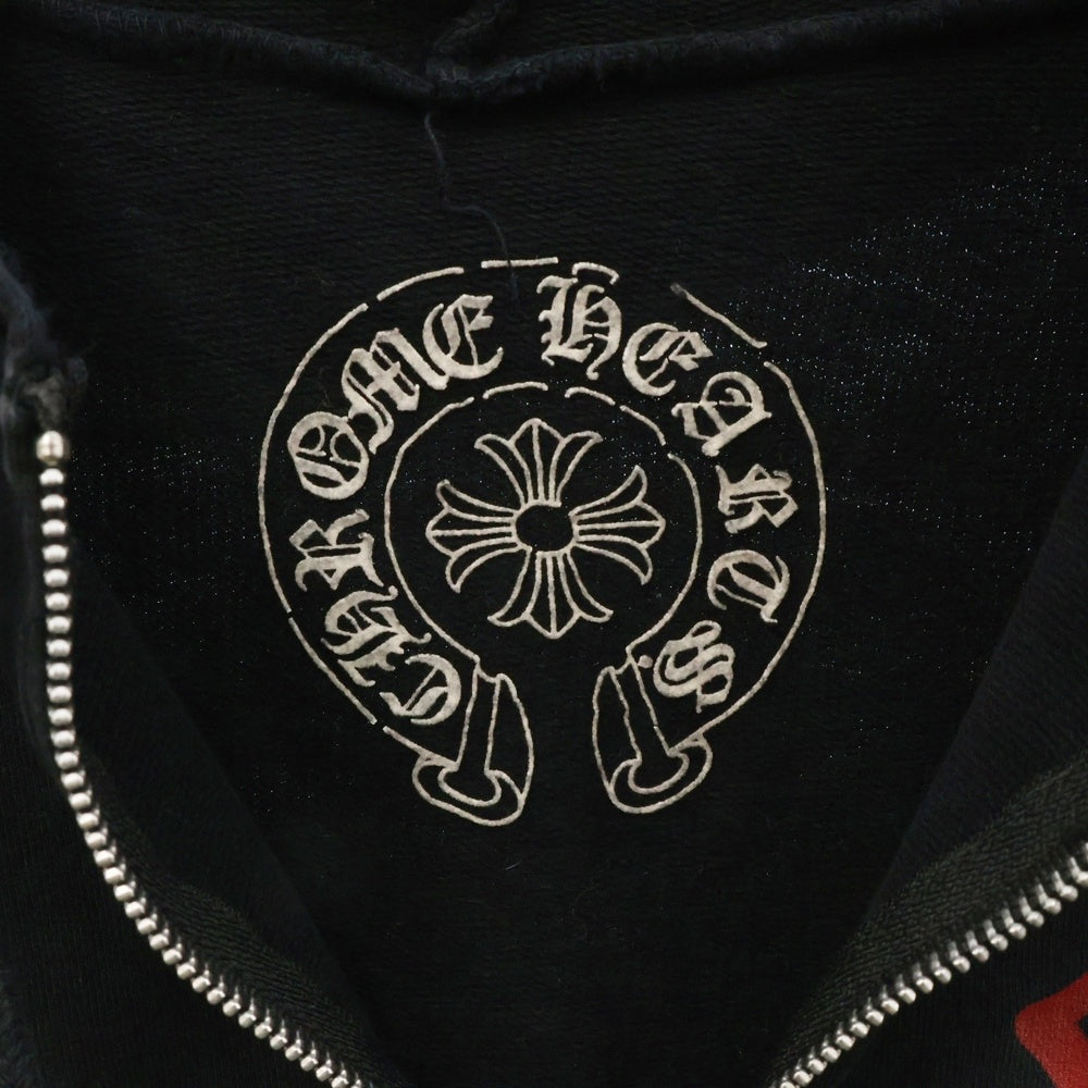 CHROME HEARTS(クロムハーツ) ×The Rolling Stones LT Hoodie オールド ローリングストーンズ ダガージップアップフーディ スウェットパーカー ブラック