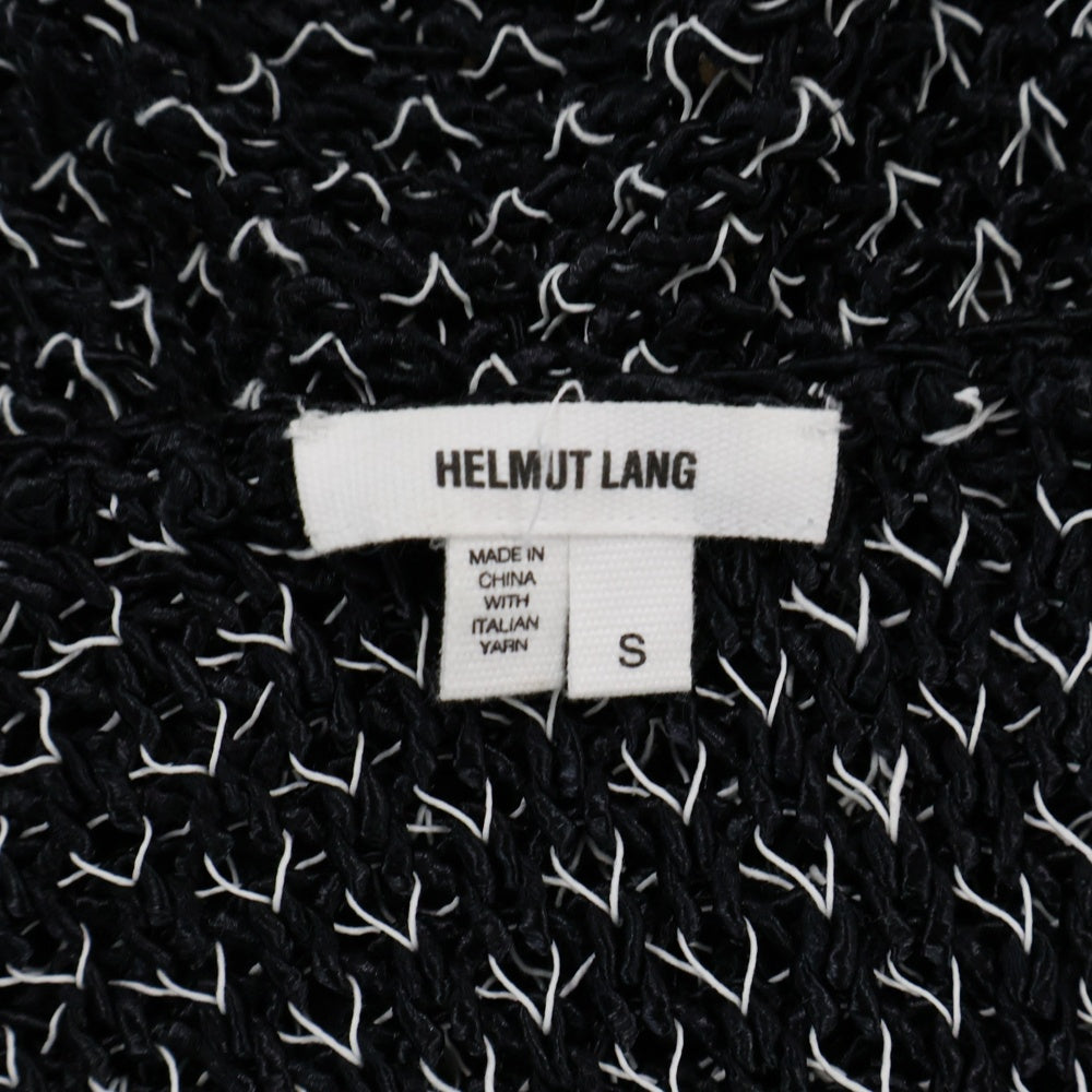HELMUT LANG(ヘルムートラング) リネン混 コットンメッシュニット セーター ブラック/ホワイト レディース SW-SW0579