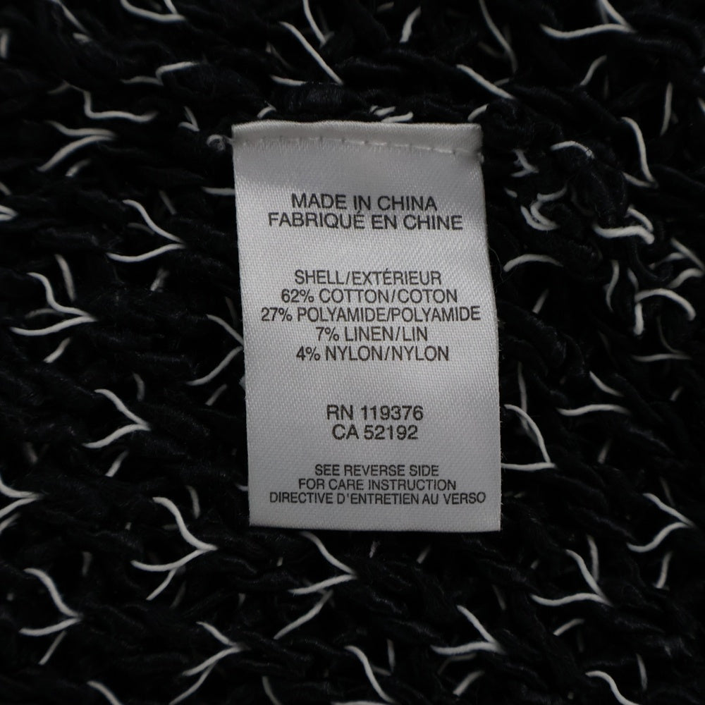 HELMUT LANG(ヘルムートラング) リネン混 コットンメッシュニット セーター ブラック/ホワイト レディース SW-SW0579