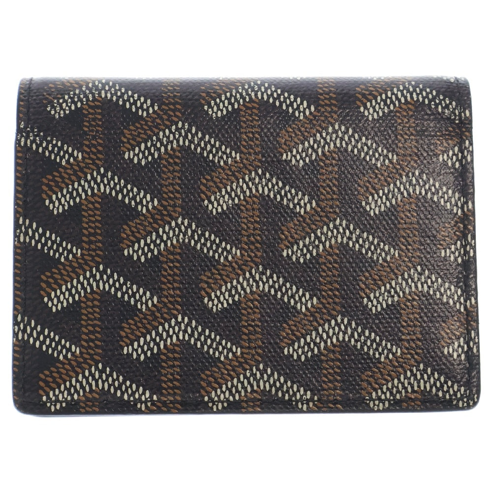 GOYARD(ゴヤール) サンフロランタン ヘリンボーン レザー コンパクトウォレット 二つ折り財布 カードケース ブラック