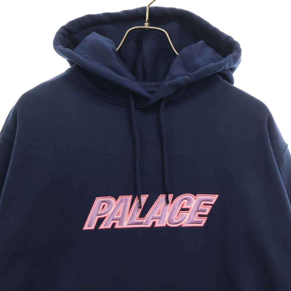 Palace Skateboards(パレススケートボーズ) FONT HOOD ロゴエンブロイダリー プルオーバーパーカー フーディー ネイビー P27CS021