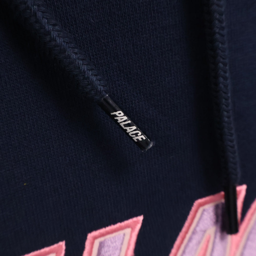 Palace Skateboards(パレススケートボーズ) FONT HOOD ロゴエンブロイダリー プルオーバーパーカー フーディー ネイビー P27CS021