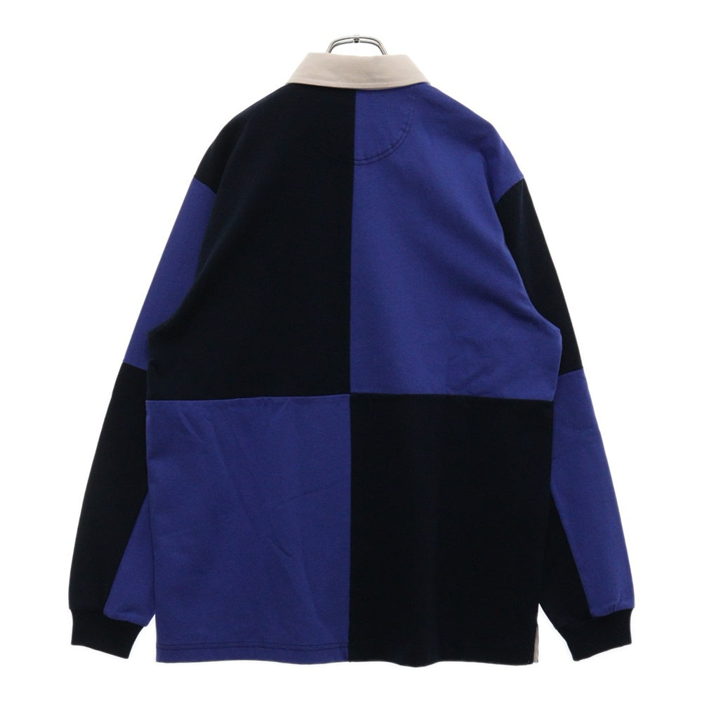 Palace Skateboards(パレススケートボーズ) SHISTLE RUGBY シスルロゴエンブロイダリー 長袖ラグビーシャツ ブルー/ネイビー 27ES008