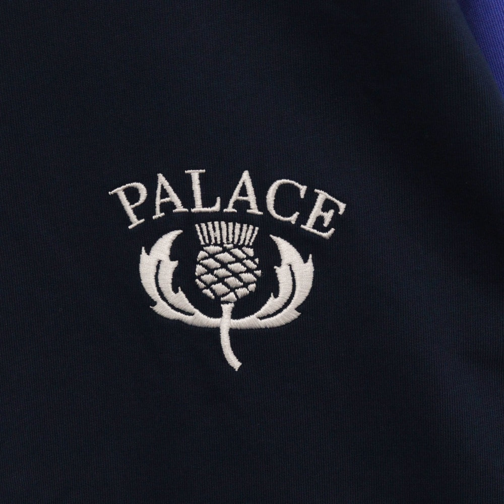 Palace Skateboards(パレススケートボーズ) SHISTLE RUGBY シスルロゴエンブロイダリー 長袖ラグビーシャツ ブルー/ネイビー 27ES008