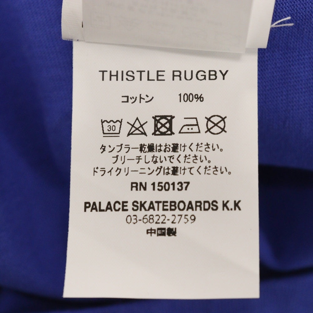 Palace Skateboards(パレススケートボーズ) SHISTLE RUGBY シスルロゴエンブロイダリー 長袖ラグビーシャツ ブルー/ネイビー 27ES008