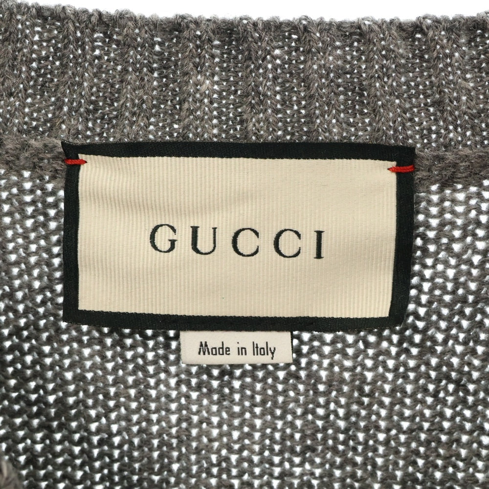 GUCCI(グッチ) パンサーフェイス カシミヤ混 ニット セーター グレー 545682 XKAEJ