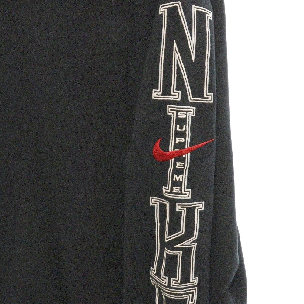 SUPREME(シュプリーム) 24SS ×NIKE Hooded Sweatshirt ナイキ アームロゴプリント スウェットプルオーバーパーカー ブラック FQ0759-063