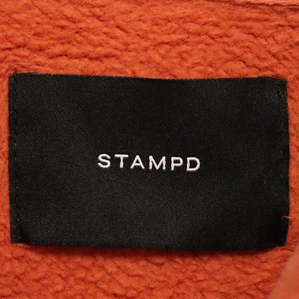 STAMPD(スタンプド) 17AW BASE HOODIE フロントロゴプリント サイドZIP オーバーサイズ スウェット プルオーバーパーカー オレンジ