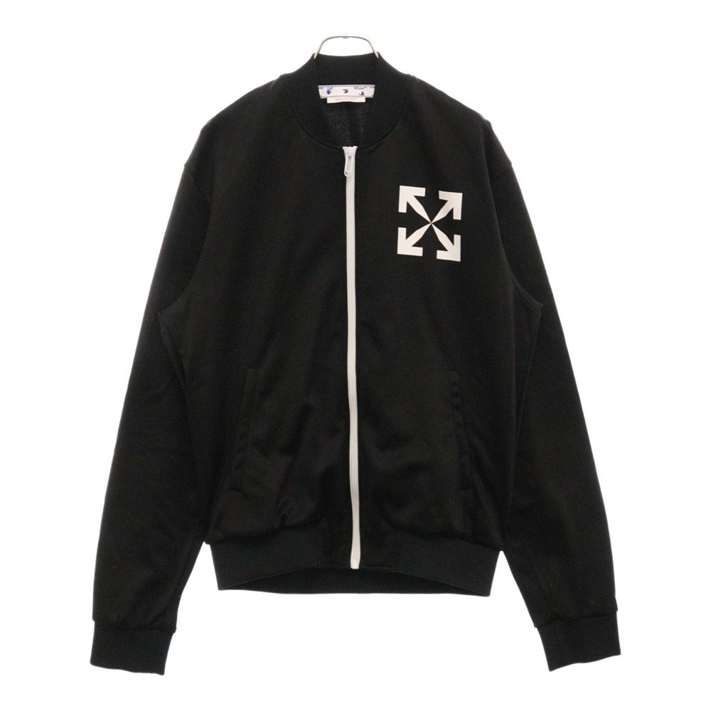 OFF-WHITE(オフホワイト) SLIM-FIT LOGOPRINT JERSEY TRACKJACKET スリムフィット 両面アロープリント ジャージー トラックジャケット ブラック OMBD037C99FAB002