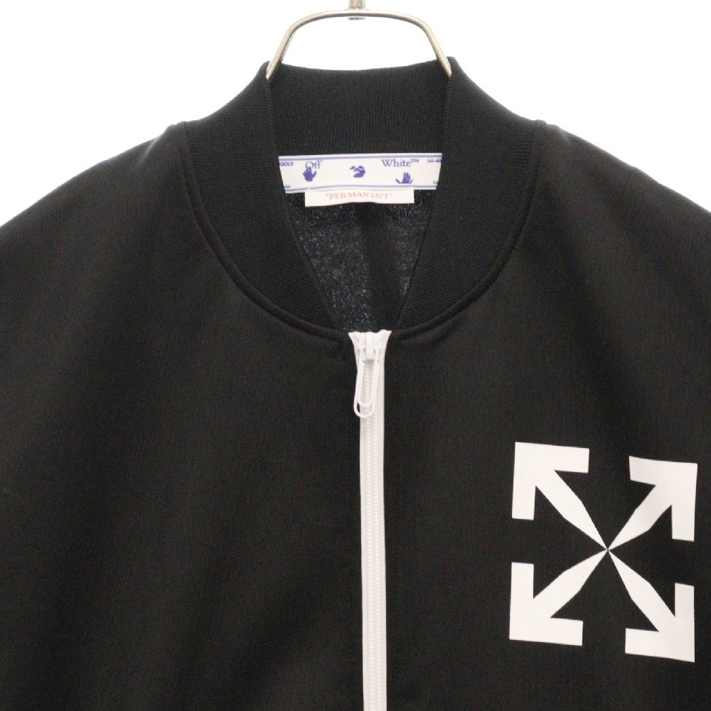 OFF-WHITE(オフホワイト) SLIM-FIT LOGOPRINT JERSEY TRACKJACKET スリムフィット 両面アロープリント ジャージー トラックジャケット ブラック OMBD037C99FAB002