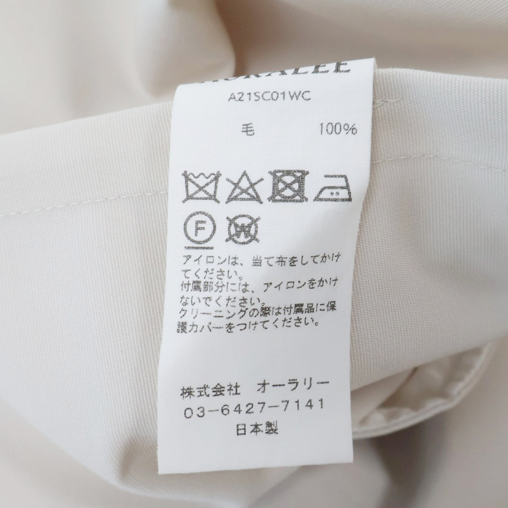 AURALEE(オーラリー) 21SS WOOL MAX CANVAS CHAMBRAY SOUTIEN COLLAR COAT ウール マックス キャンバス シャンブレー ステンカラー コート ホワイト A21SC01WC