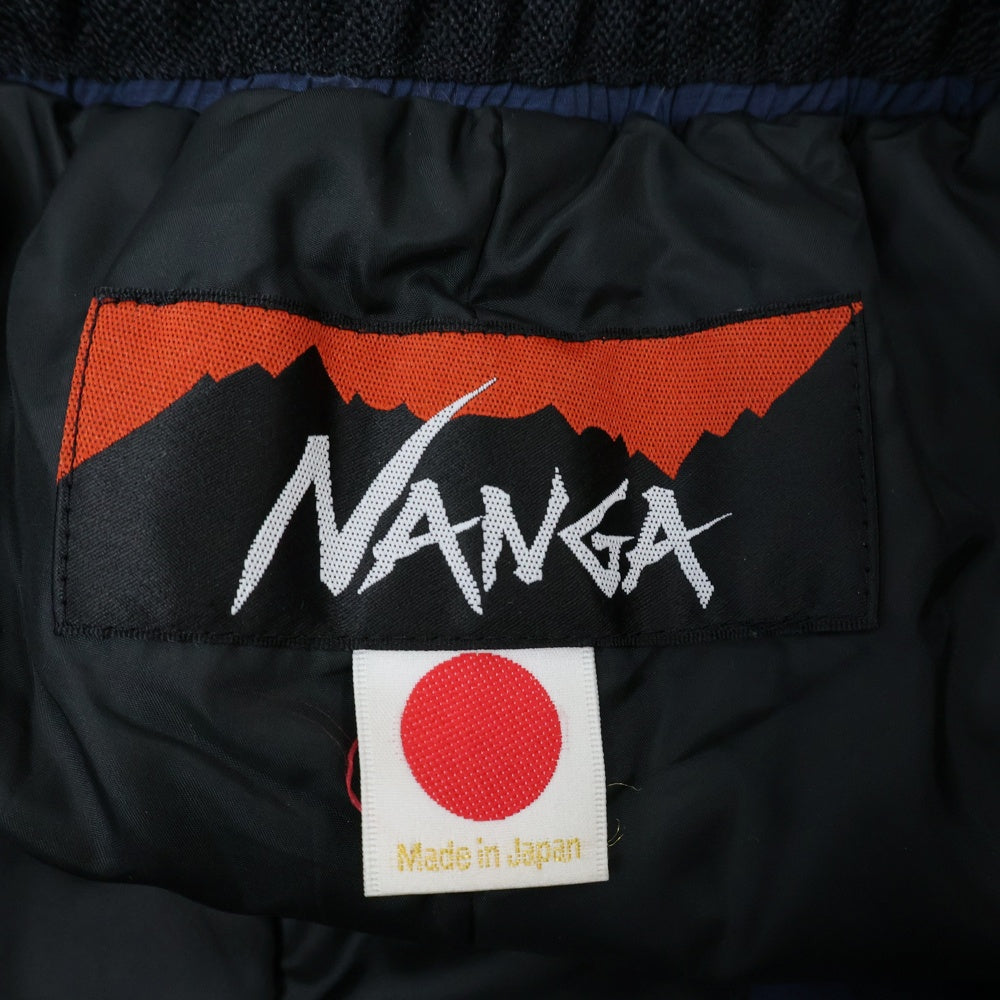 NANGA(ナンガ) 裾リブ ナイロン ダウン パンツ ネイビー
