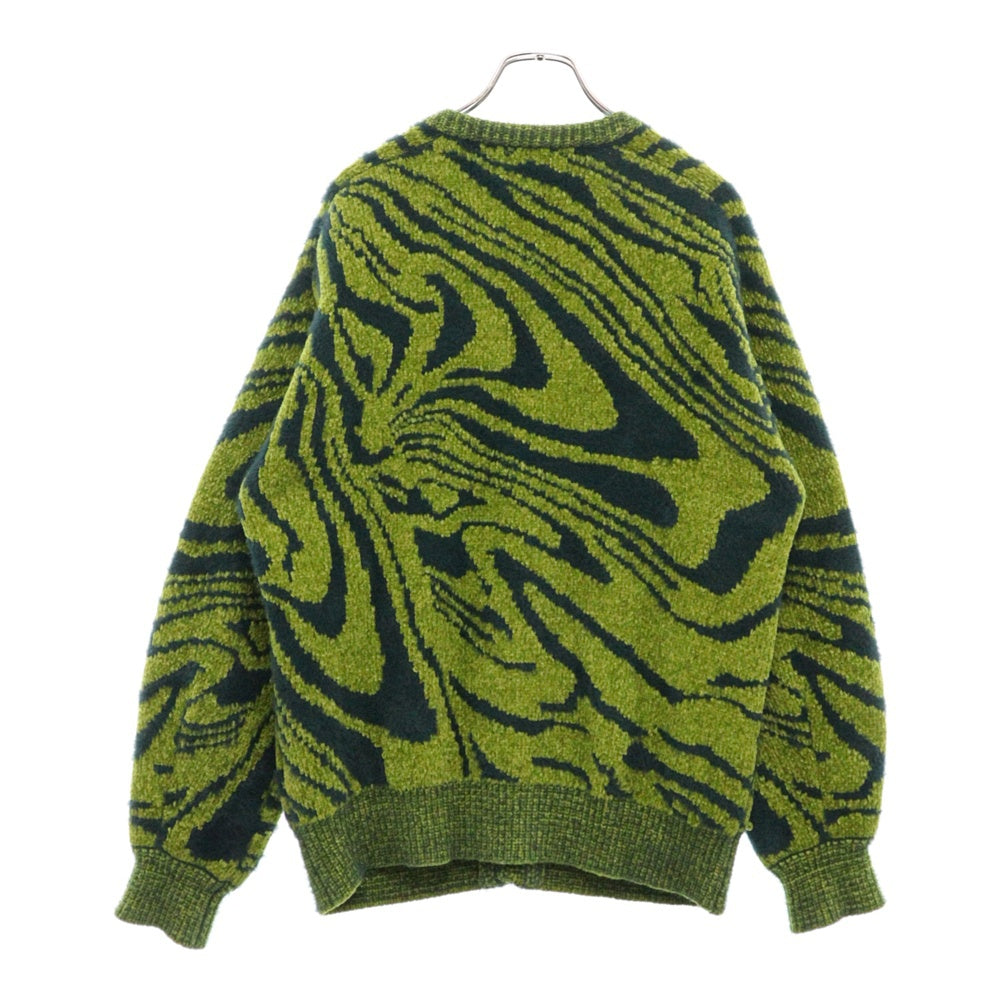 TOGA PULLA(トーガ プルラ) 22AW モールニット ジャガード Vネック カーディガン グリーン/ネイビー レディース TP22-X0207