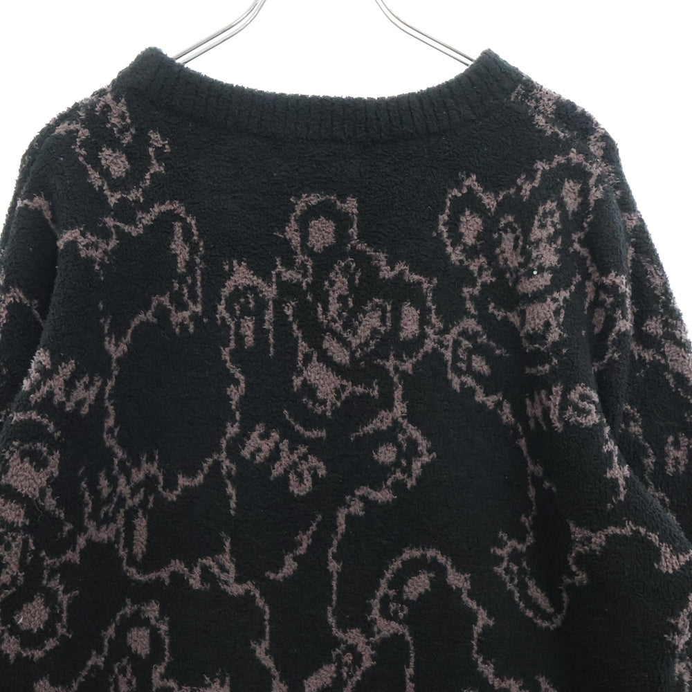 HYSTERIC GLAMOUR(ヒステリックグラマー) FIRE BEAR ジャガード ポリエステル ニット セーター ブラック 01223NS01