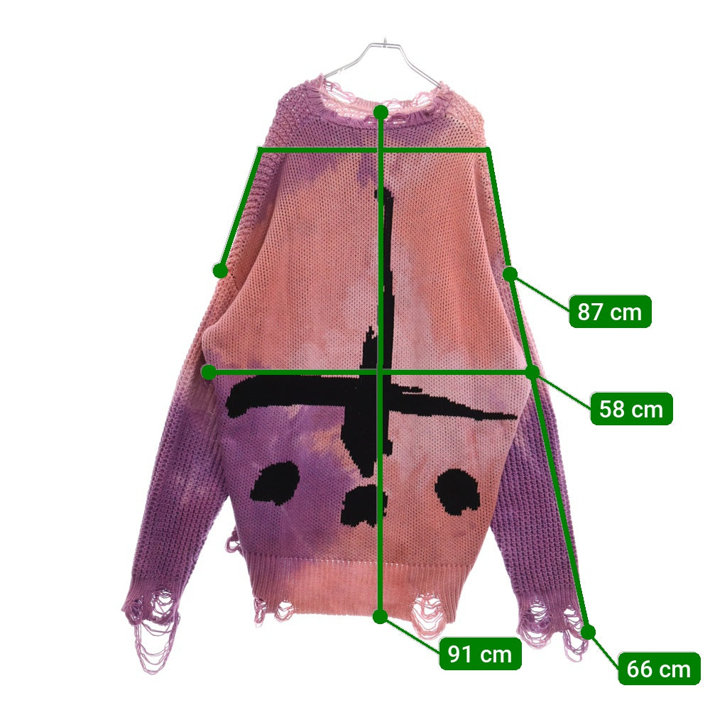 cvtvlist(カタリスト) CTLS CVTVLIST CRASH KNIT PINK MARBL クラッシュ ニット セーター ピンク 22019RF01