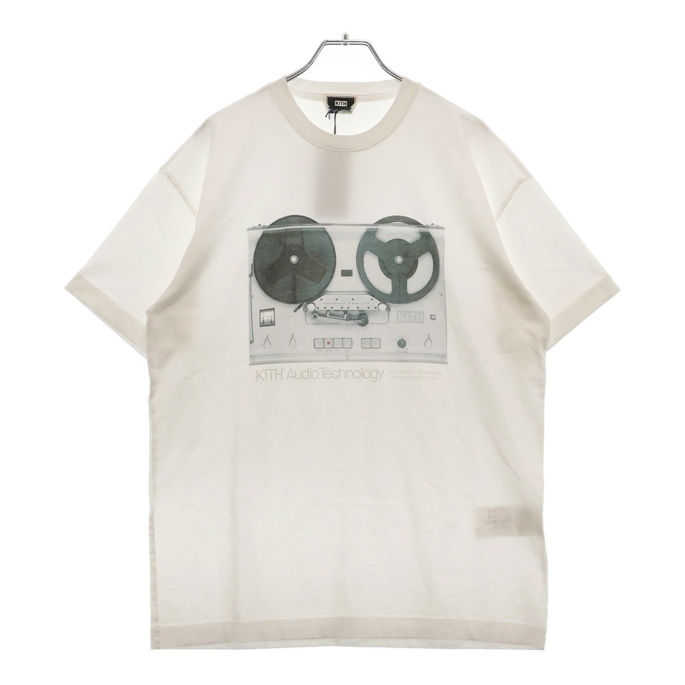 KITH(キス) AUDIO TECHNOLOGY TEE プリントTシャツ 半袖クルーネックカットソー ホワイト レディース 25-073-060-0004-1-0