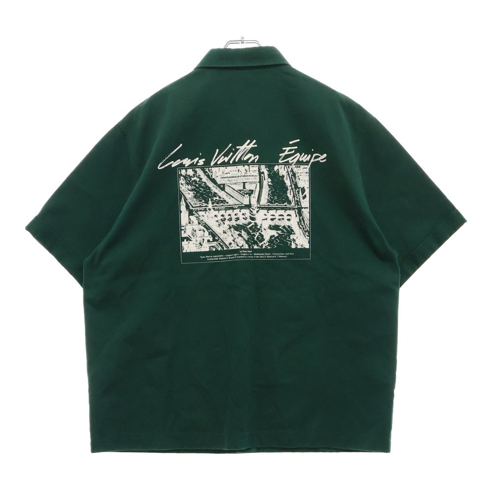 LOUIS VUITTON(ルイヴィトン) 20SS UNIFORMS Virgil Abloh ユニフォーム ヴァージル アブロー バックプリント スタッフ 半袖シャツ グリーン USH04 G1 76085