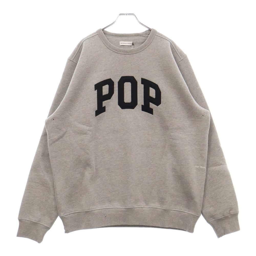 POP TRADING COMPANY(ポップトレーディングカンパニー) 25SS ARCH CREWNECK SWEAT アーチロゴ スウェット トレーナー ライトグレー
