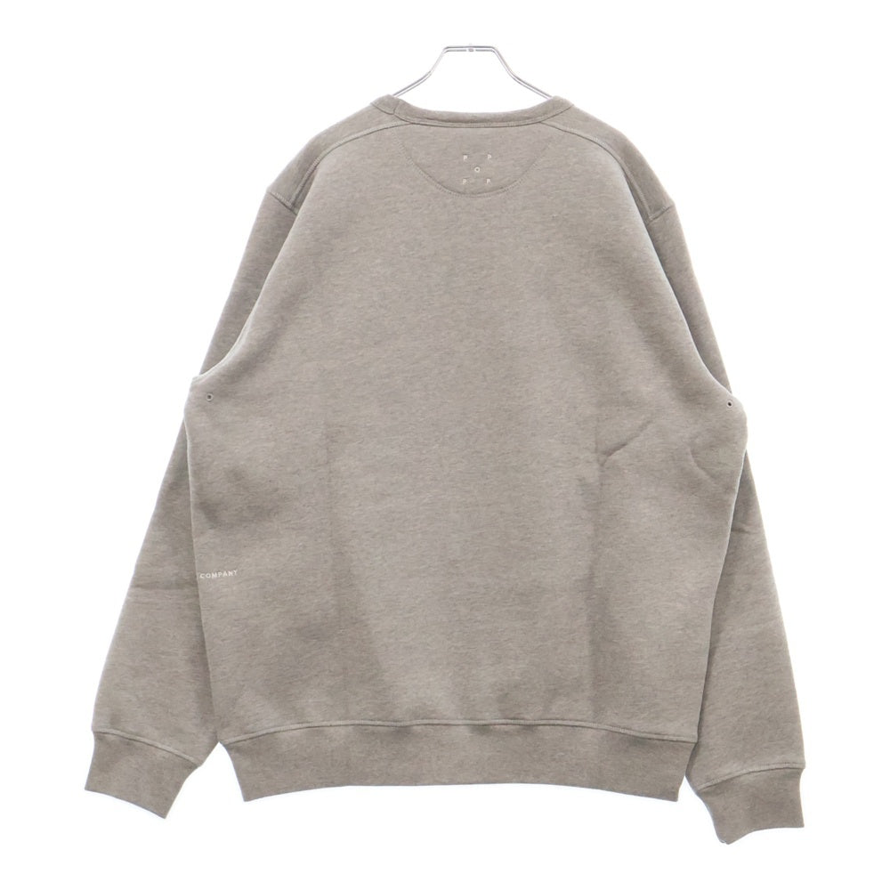 POP TRADING COMPANY(ポップトレーディングカンパニー) 25SS ARCH CREWNECK SWEAT アーチロゴ スウェット トレーナー ライトグレー