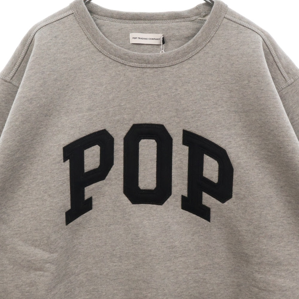 POP TRADING COMPANY(ポップトレーディングカンパニー) 25SS ARCH CREWNECK SWEAT アーチロゴ スウェット トレーナー ライトグレー