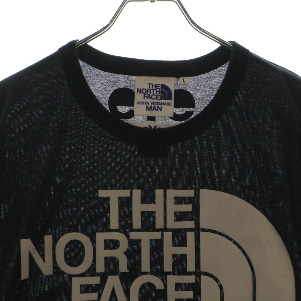 eYe COMME des GARCONS JUNYA WATANABE MAN(アイ コム デ ギャルソン ジュンヤ ワタナベ マン) 23SS AD2022 × THE NORTH FACE ザノースフェイス ロゴ プリント 半袖Tシャツ WK‐T904
