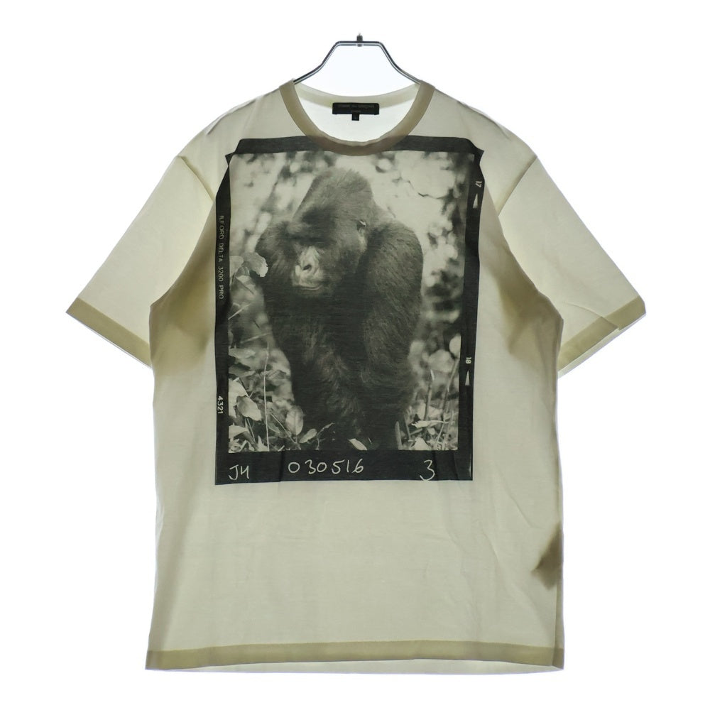 COMME des GARCONS HOMME(コムデギャルソンオム) 20AW AD2020 ゴリラ フォトプリント 半袖 カットソー Tシャツ ホワイト HF-T031