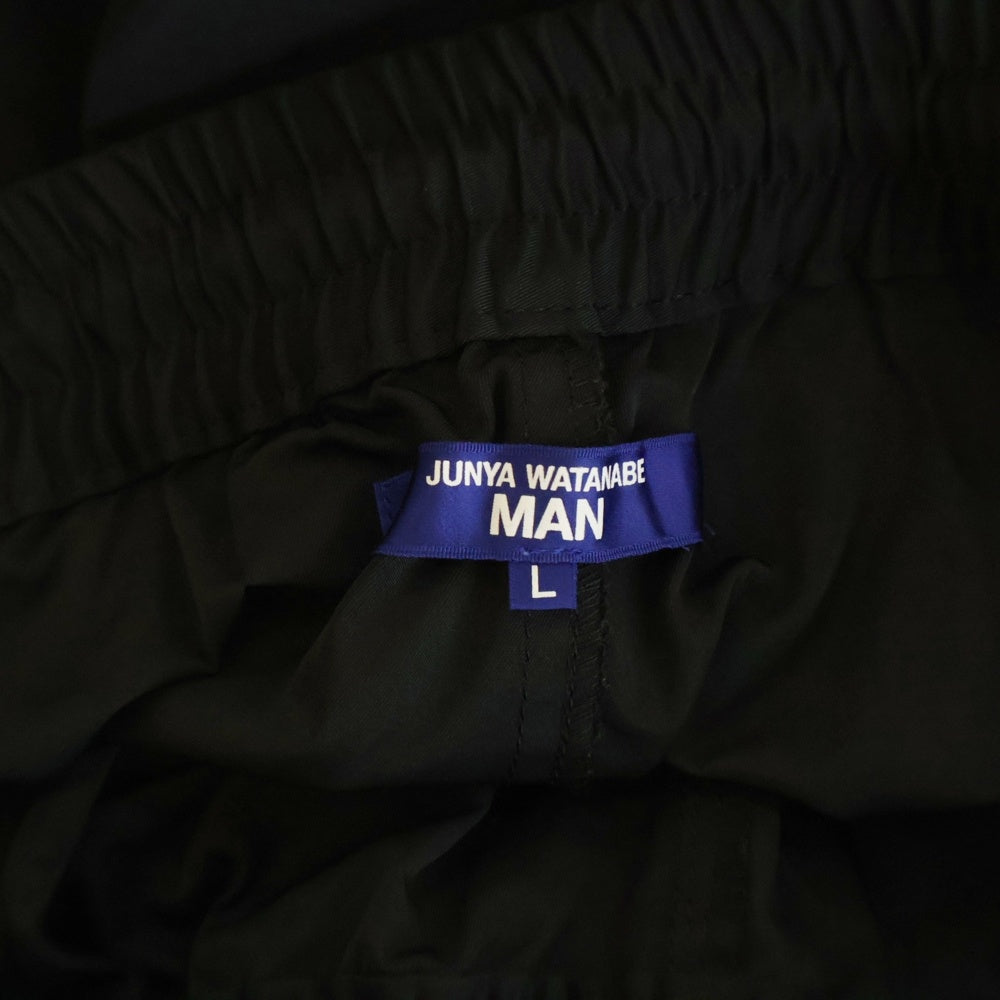JUNYA WATANABE COMME des GARCONS(ジュンヤワタナベ コムデギャルソン) 23AW AD2023 エステルギャバ サイドライン イージーパンツ ブラック WL-P030