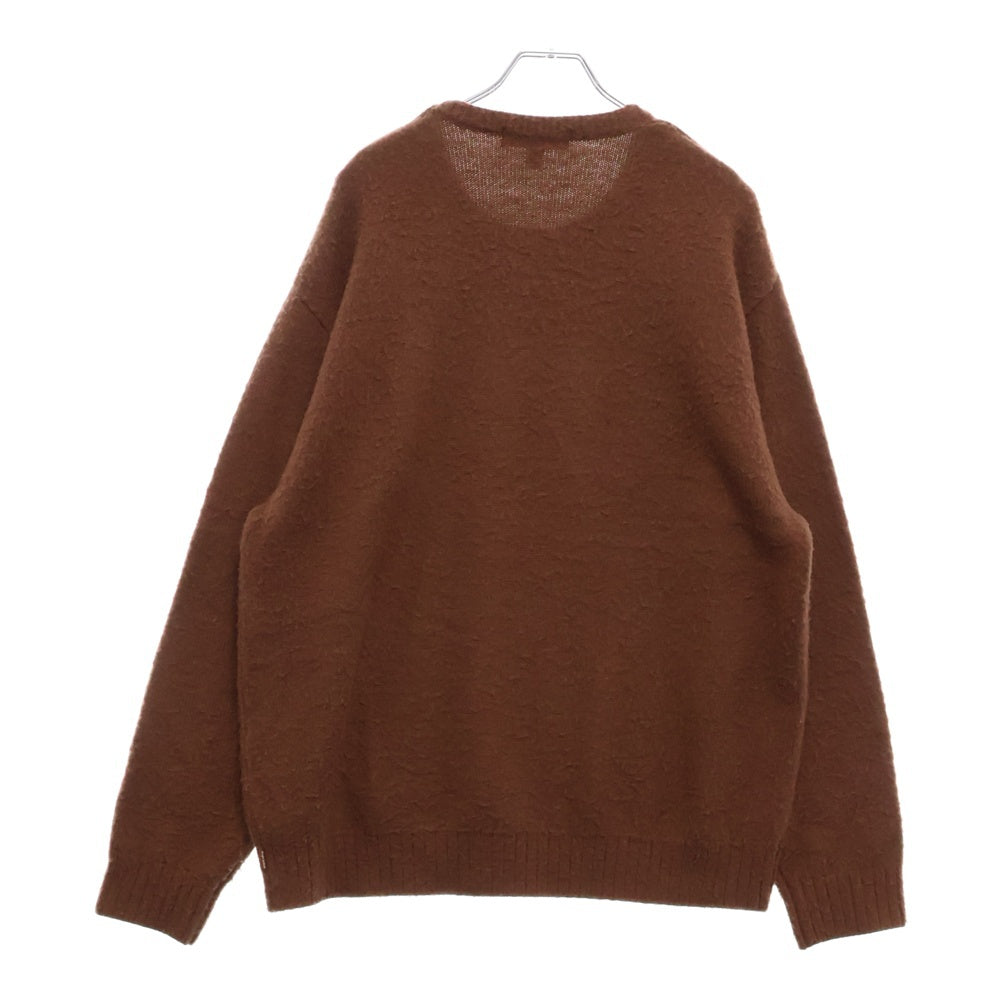 SUPREME(シュプリーム) 23AW Pilled Sweater ウール混 フロントロゴ ピルド ニット セーター ブラウン