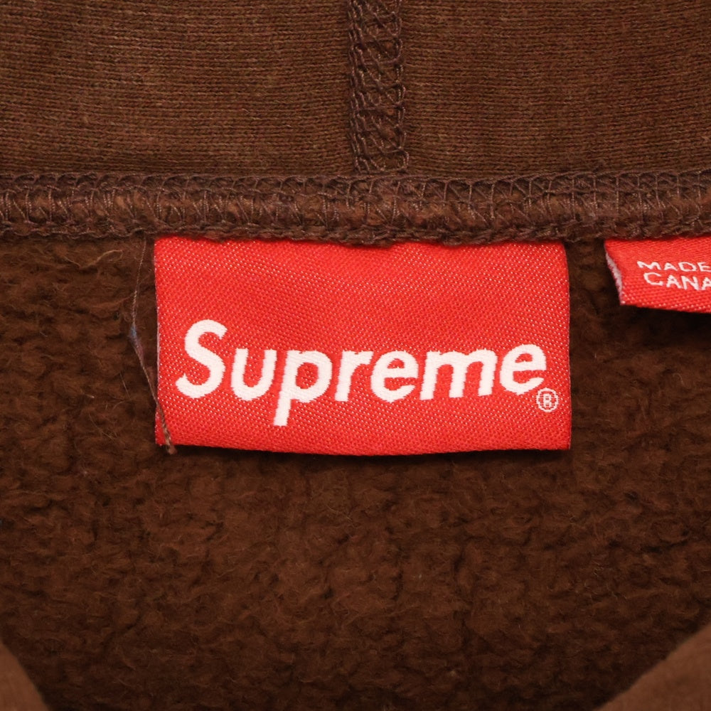 SUPREME(シュプリーム) 21AW Number One Hooded Sweatshirt ナンバーワン ロゴ刺繍 プルオーバースウェットパーカー フーディー ブラウン