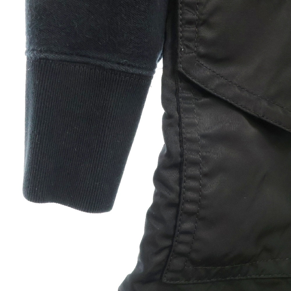 Sacai(サカイ) 20AW Sponge Sweat MA-1 Dress スポンジ 異素材切替 クルーネックスウェットトレーナー ドレス レディース ブラック SCW-059